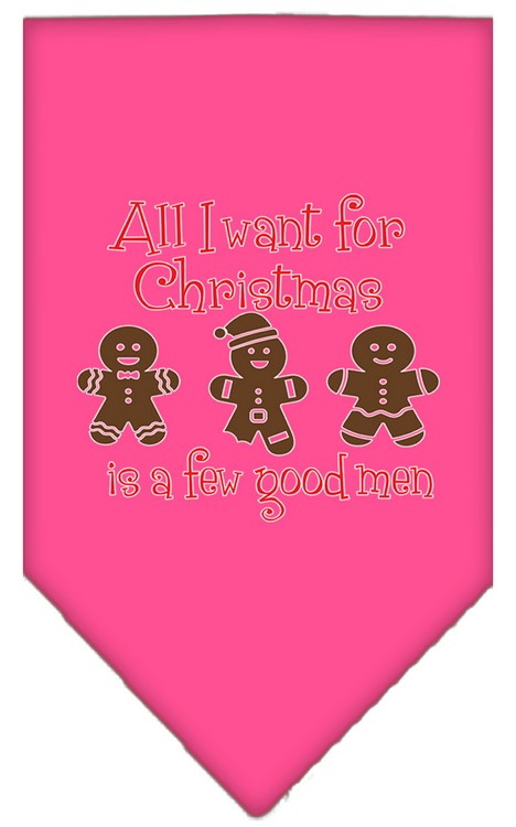 All I want is a Few Good Men Screen Print Bandana Bright Pink Small